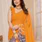 Rajwada Orange Georgette Printed Saree For Women