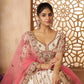 Rajwada Off White Silk Blend Embroidered Semi-Stitched Lehenga For Women