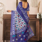 Rajwada Violet Cotton Linen Zari Work Saree For Women