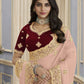 Rajwada Light Peach Georgette Embellished Elegant Saree For Women