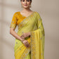 Rajwada Yellow Georgette Embellished Solid Saree For Women