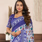 Rajwada Violet Cotton Linen Zari Work Saree For Women