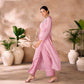 Rajwada Pink Organza Embellished Stitched Co-Ord Set For Women
