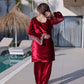 Rajwada Red Velvet Embroidered Kurta Set For Women