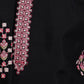 Rajwada Black Viscose Silk Embroidered Stitched Kurta Set For Kids
