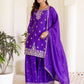 Rajwada Purple Chiffon Embroidered Stitched Kurta Set For Women