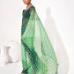 Rajwada Green Cotton Linen Embroidered Striped Saree For Women
