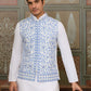 Rajwada White Silk Blend Plain Stitched Kurta Set For Men