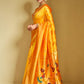 Rajwada Orange Silk Blend Woven Pithani Saree For Women