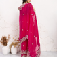 Rajwada Pink Chiffon Embroidered Saree For Women