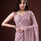 Rajwada Blush Pink Georgette Sequin  Elegant Saree For Women
