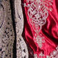Rajwada Red Velvet Embroidered Kurta Set For Women
