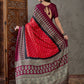 Rajwada Red Silk Blend Printed Elegant Saree For Women