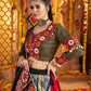 Rajwada Multicolor Viscose Rayon Embroidered Semi-Stitched lehenga With Stunning Tassels For Women