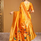 Rajwada Orange Silk Blend Woven Pithani Saree For Women