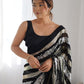 Rajwada Black Georgette Sequins Saree With Unstitched Blouse For Women