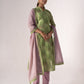 Rajwada Green Art Silk Printed Semi-Stitched Kurta Set For Women