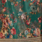 Rajwada Green Chiffon Printed And Embroidered Semi Stitched Kurta Set For Women