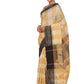 Rajwada Beige Silk Blend Checked Saree For Women