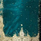 Rajwada Deep Teal Green Silk Blend Embellished Semi Stitched Kurta Set For Women