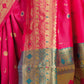 Rajwada Pink Silk Blend Woven Pithani Saree For Women