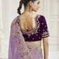 Rajwada Lavender Satin Embroidered Saree For Women