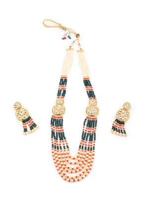 Rajwada Women Multicolor Double Sided Long Necklace Set