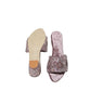 Rajwada Mauve Velvet Embellished Heels For Women