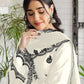 Rajwada White Georgette Embroidered Semi-Stitched Kurta Set For Women