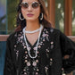Rajwada Black Georgette Embellished Semi-Stitched Kurta Set For Women