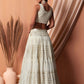 Rajwada White Georgette Embellished Semi-Stitched Lehenga For Women
