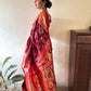 Rajwada Deep Wine Silk Blend Woven Saree For Women