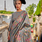 Rajwada Grey Organza Woven Saree With Unstitched Blouse For Women