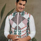 Rajwada White Viscose Silk Embroidered Stitched Kurta For Men