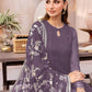 Rajwada Purple Georgette Embroidered Semi-Stitched Kurta Set For Women