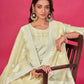 Rajwada Lime Organza Embroidered Semi-Stitched Kurta Set For Women