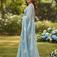 Rajwada Sky Blue Organza Embroidered And Cutwork Solid Saree For Women