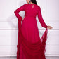 Rajwada Red Georgette Beads Stitched Gown For women