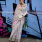 Rajwada Grey Silk Blend Woven Saree With Unstitched Blouse For Women