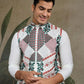 Rajwada White Viscose Silk Embroidered Stitched Kurta For Men