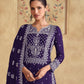 Rajwada Violet Georgette Embroidered Semi-Stitched Kurta Set For Women