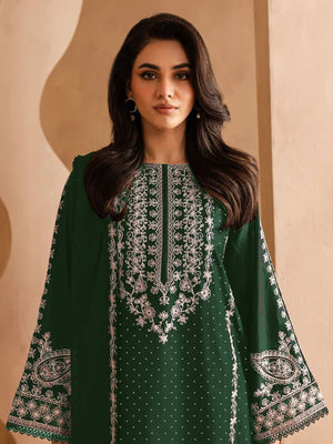 Rajwada Green Georgette Embroidered Semi-Stitched Kurta Set For Women