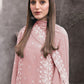 Rajwada Peach Georgette Embroidered Semi-Stitched Kurta Set For Women