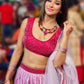 Rajwada Women Pink Sequence Semi Stitched Lehenga With Unstitched Blouse