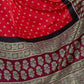Rajwada Red Silk Blend Printed Elegant Saree For Women