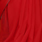 Rajwada Red Georgette Plain Saree With Unstitched Blouse For Women