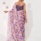 Rajwada Multicolour Cotton Linen Solid Printed Saree For Women