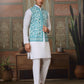 Rajwada White Silk Blend Plain Stitched Kurta Set For Men