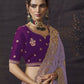 Rajwada Lavender Satin Embroidered Saree For Women