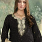 Rajwada Black Silk Blend Embellished Semi Stitched Kurta Set For Women